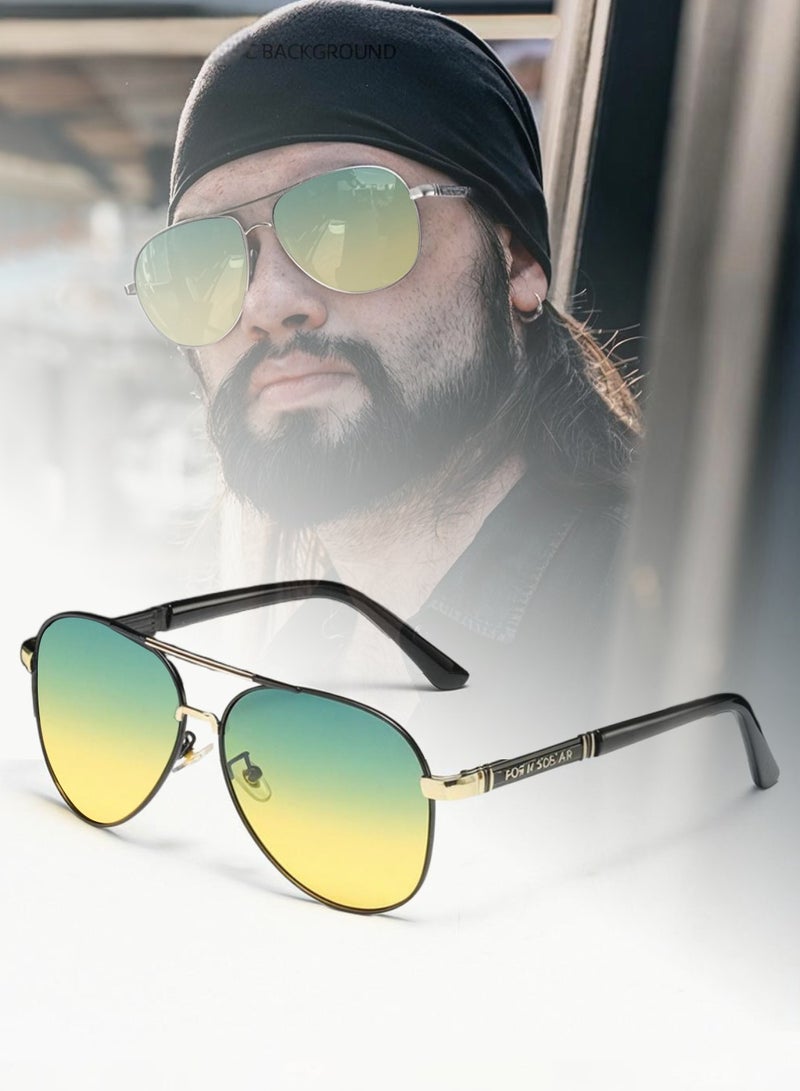 MUXGE Gradient Fashion Sunglasses – Anti-Glare & UV Protection, Day & Night Use - Image 1