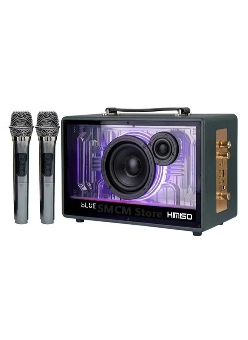Smart Berry - M90 Portable Bluetooth Speaker with 2 UHF Wireless Microphones – Ultimate Karaoke Machine for Adults & Kids – Speaker System with Progressive LED Lights – Rechargeable Home Party Sound System with Deep Bass & Clear Audio for Events, Outdoor, and Indoor Entertainment - Image 1