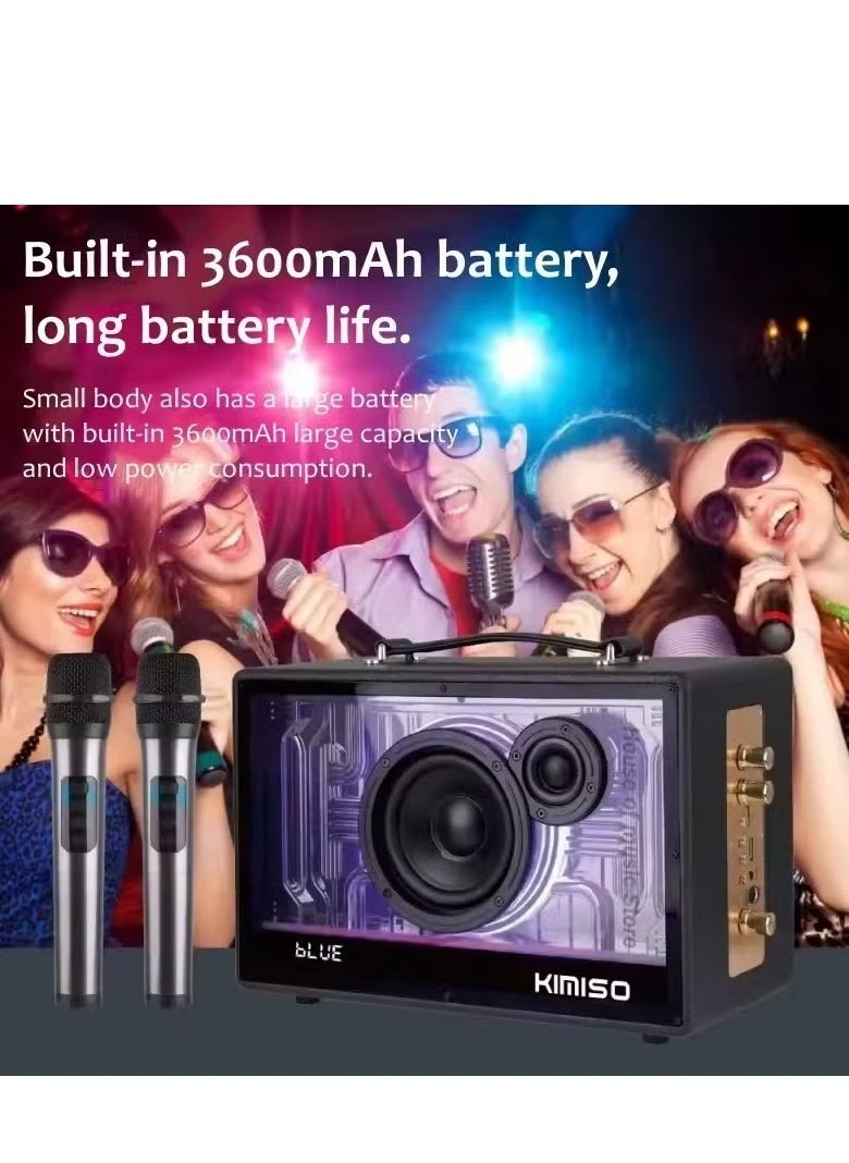 M90 Portable Bluetooth Speaker with 2 UHF Wireless Microphones – Ultimate Karaoke Machine for Adults & Kids – Speaker System with Progressive LED Lights – Rechargeable Home Party Sound System with Deep Bass & Clear Audio for Events, Outdoor, and Indoor Entertainment - pzsku/Z8FA5B4B1F75B30B4D044Z/45/_/1740656303/b403bde2-9ac5-44be-b9ef-6bafaa6f759b