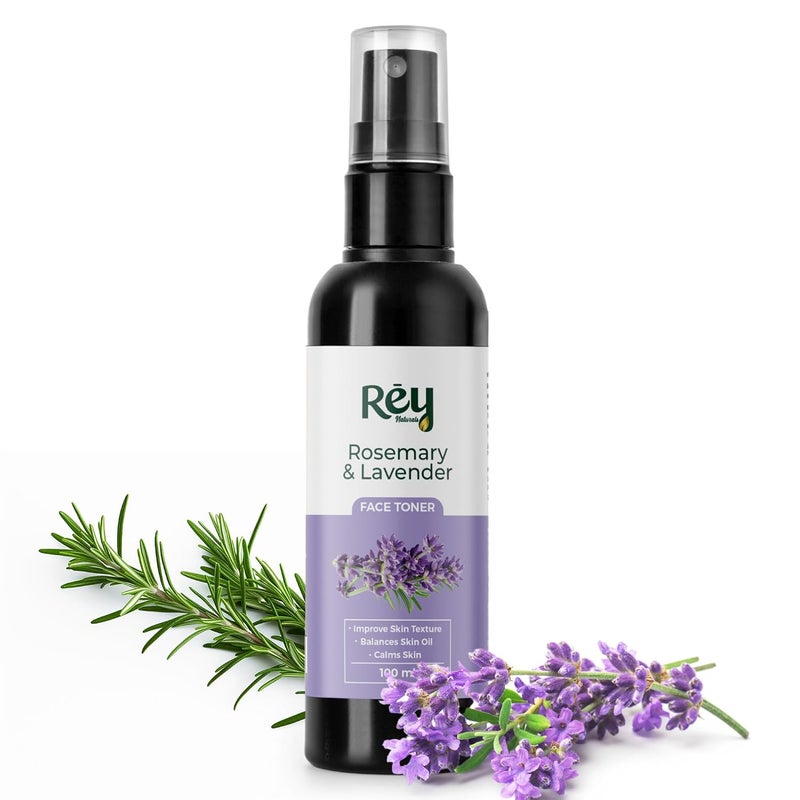 Rey Naturals Rey Naturals Aqua Range Rosemary Water Lavender Face Toner For Smoother Skin 100ml NonOily Hydrating Face Toner For Men Women Balance Skin Oil Skin Toner For All Skin Types - Image 1