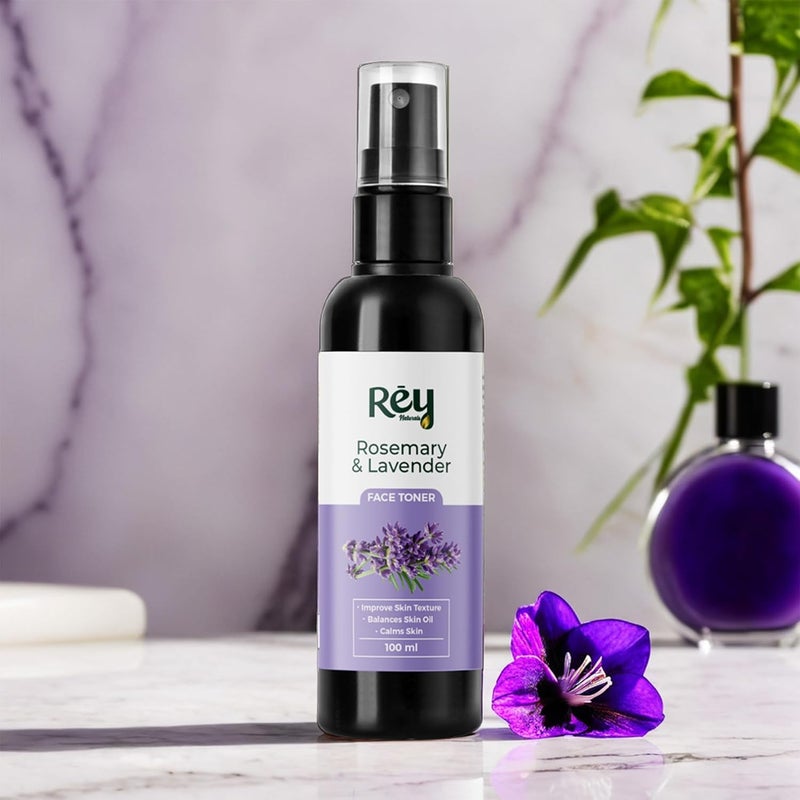 Rey Naturals Rey Naturals Aqua Range Rosemary Water Lavender Face Toner For Smoother Skin 100ml NonOily Hydrating Face Toner For Men Women Balance Skin Oil Skin Toner For All Skin Types - Image 2