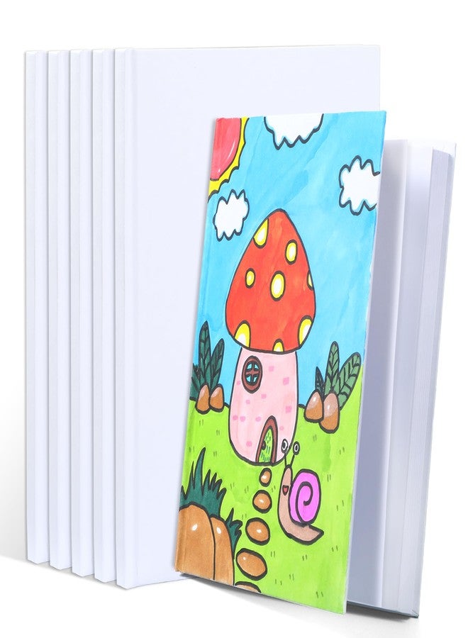 miikoul 6 Pack Hardcover Blank Book,100GSM White Blank Books for Kids to Write Stories,40 Pages 6x8 Inch Blank Page Sketch Books Journal Make Your Own Book Ideal for Teens Reading Writing Drawing Guestbook - Image 1