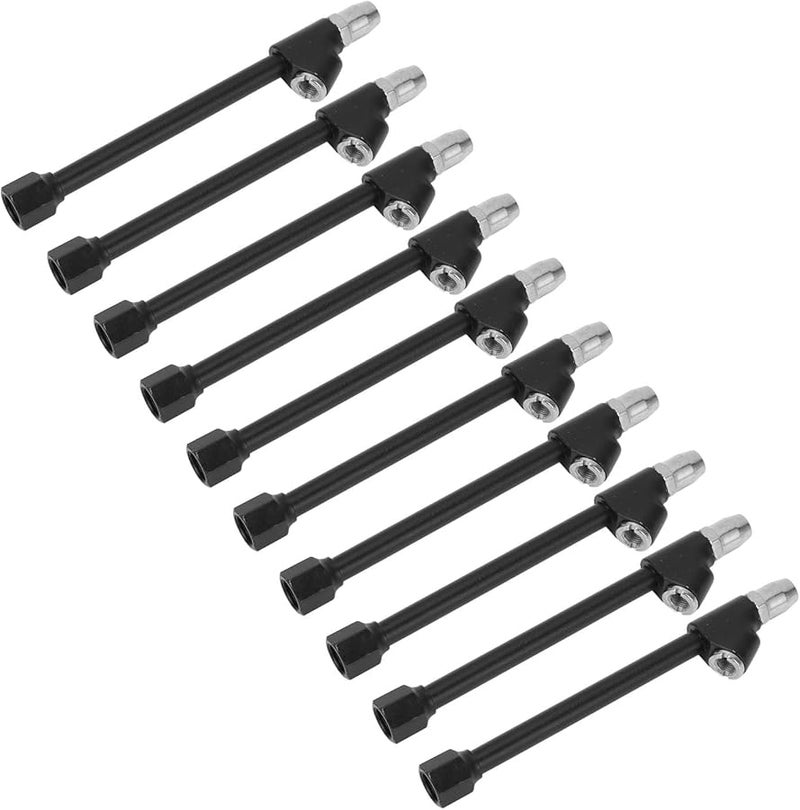 دبل هيد هواء تشاك 1 4 إن بي تي إم ممتد لشاحنة سيارة إطار 6 6 بوصة زنك سداسي الرأس أنابيب حديد أسود - Image 3