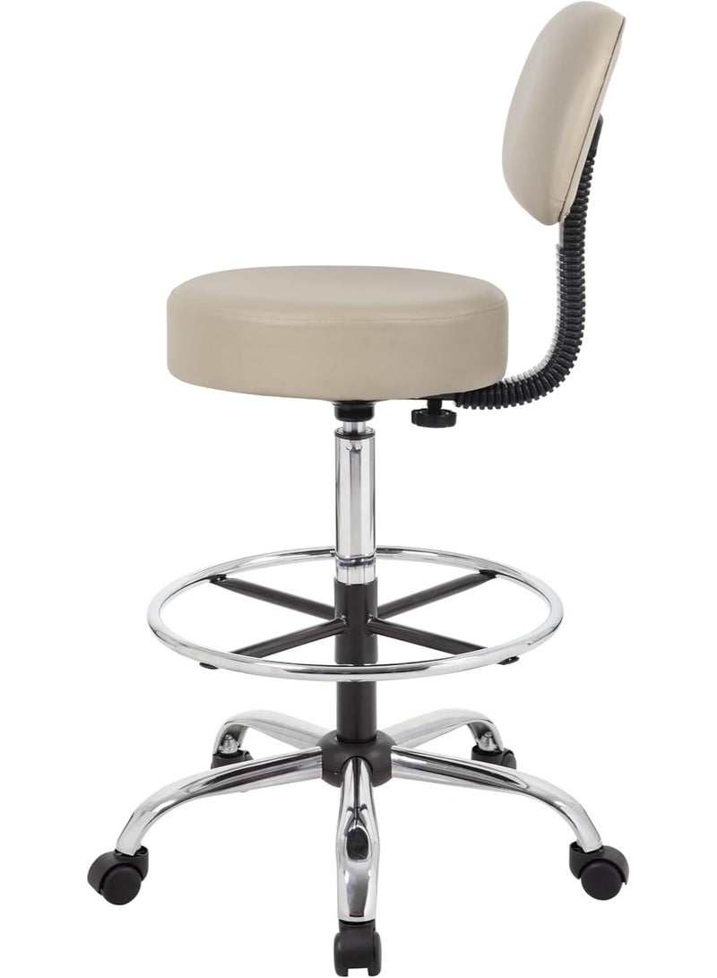 Medical Spa Drafting Stool with Backrest – Adjustable Swivel Chair for Office, Salon, Clinic, and Studio - Image 2