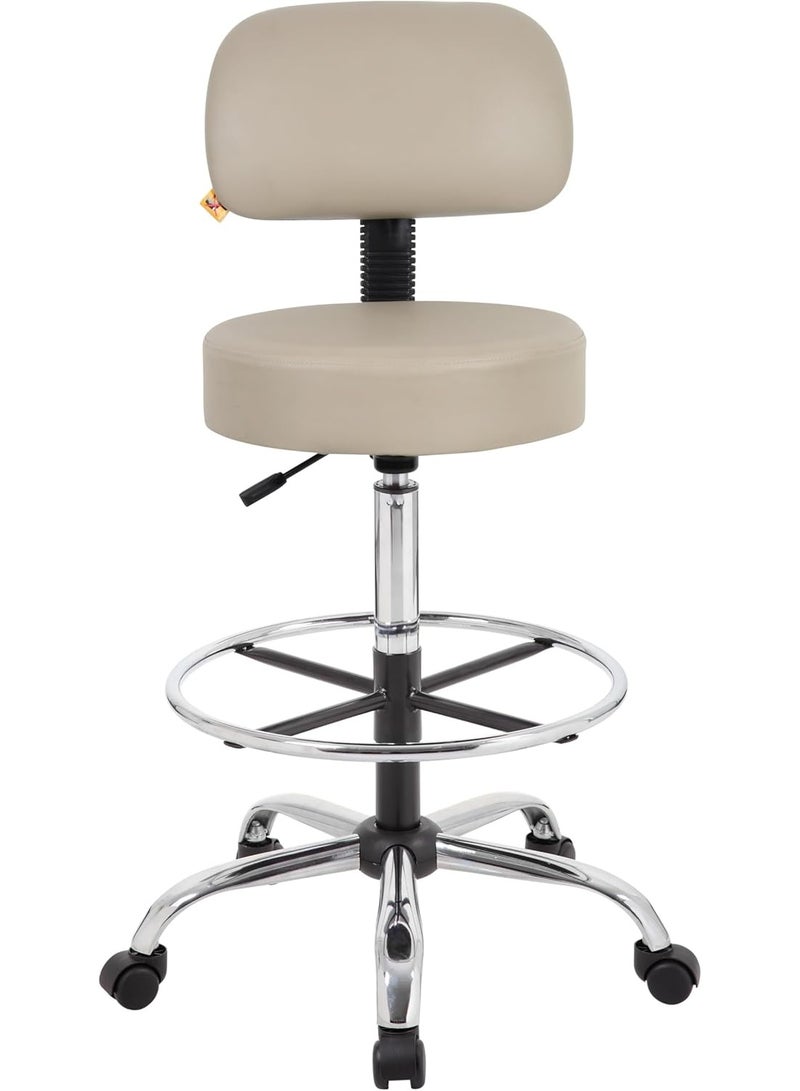 Medical Spa Drafting Stool with Backrest – Adjustable Swivel Chair for Office, Salon, Clinic, and Studio - Image 3