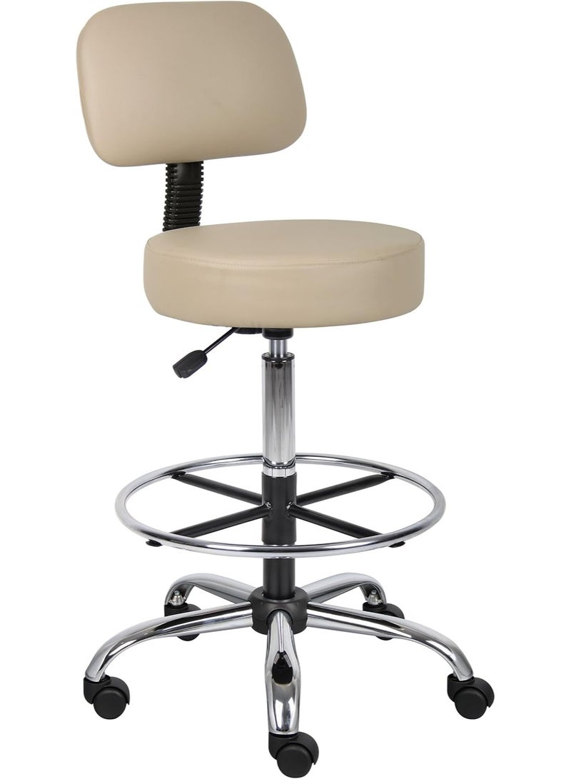 Medical Spa Drafting Stool with Backrest – Adjustable Swivel Chair for Office, Salon, Clinic, and Studio - Image 1