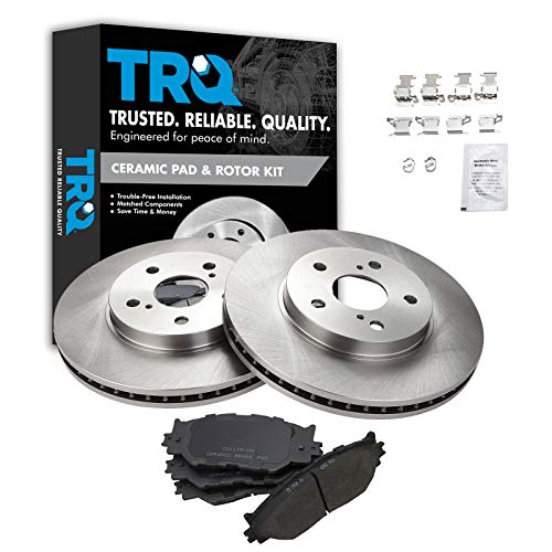 TRQ Front Brake Pad & Rotor Kit Brake Pads Brake Rotor Ceramic Compatible with 2006-2015 Lexus IS250 - Image 1