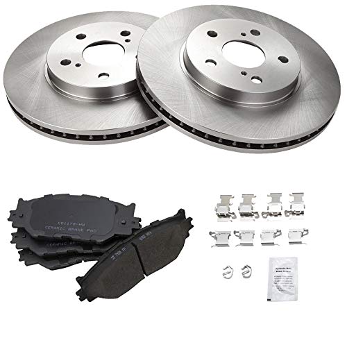 TRQ Front Brake Pad & Rotor Kit Brake Pads Brake Rotor Ceramic Compatible with 2006-2015 Lexus IS250 - Image 2