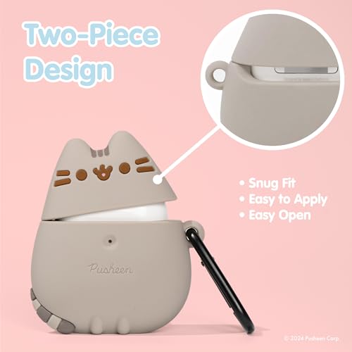iFace x Pusheen The Cat [ Compatible with AirPods 1/2 ] Cute Silicone Protective Cover [Carabiner Clip Included] [Wireless Charging Capable] - Standing - Image 5
