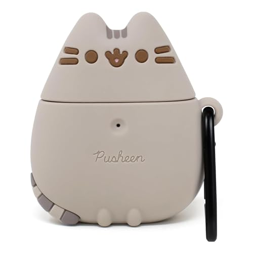 iFace x Pusheen The Cat [ Compatible with AirPods 1/2 ] Cute Silicone Protective Cover [Carabiner Clip Included] [Wireless Charging Capable] - Standing - Image 1