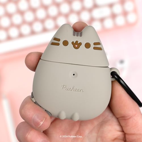 iFace x Pusheen The Cat [ Compatible with AirPods 1/2 ] Cute Silicone Protective Cover [Carabiner Clip Included] [Wireless Charging Capable] - Standing - Image 3