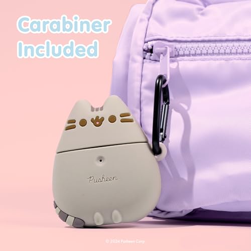 iFace x Pusheen The Cat [ Compatible with AirPods 1/2 ] Cute Silicone Protective Cover [Carabiner Clip Included] [Wireless Charging Capable] - Standing - Image 4