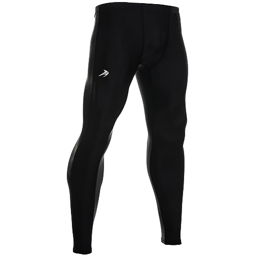 CompressionZ Men's Compression Pants for Workout, Sports|Base Layer Running Tights Leggings (Black, Small) - Image 1