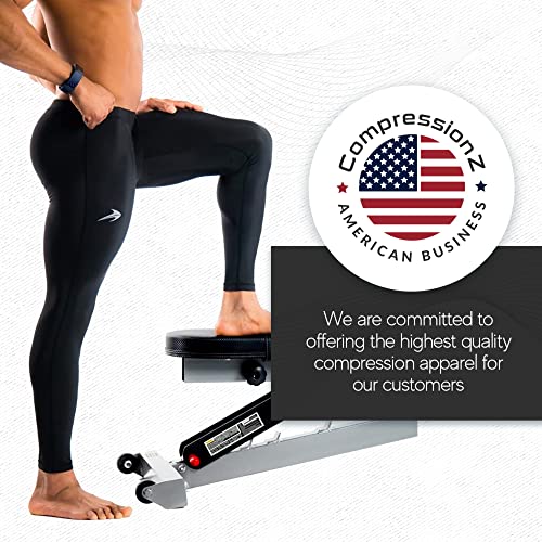 CompressionZ Men's Compression Pants for Workout, Sports|Base Layer Running Tights Leggings (Black, Small) - Image 5