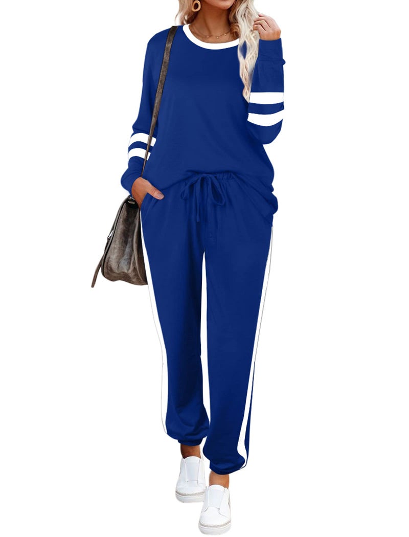 Aloodor Sweatsuit for Women 2 Piece Lounge Sets Two Piece Outfits Fashion Athletic Clothing L - Image 2
