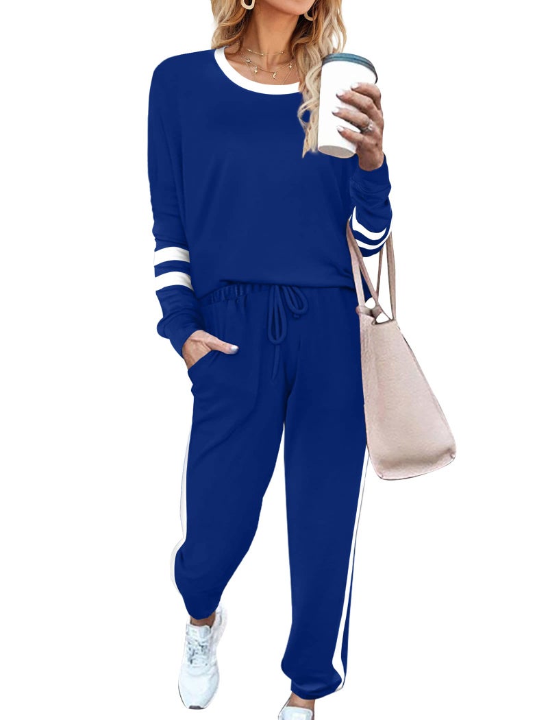 Aloodor Sweatsuit for Women 2 Piece Lounge Sets Two Piece Outfits Fashion Athletic Clothing L - Image 5