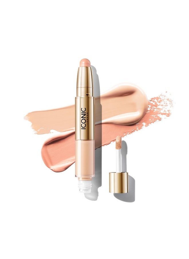ICONIC LONDON ICONIC LONDON Radiant Concealer & Brightening Duo | Creamy Liquid + Brightening Crayon Dual Ended Concealer, Cruelty Free, Vegan Makeup (Neutral Fair) 0.08 oz  - Image 1