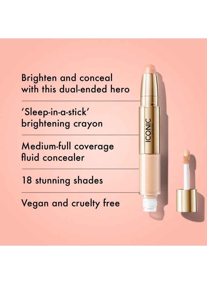 ICONIC LONDON ICONIC LONDON Radiant Concealer & Brightening Duo | Creamy Liquid + Brightening Crayon Dual Ended Concealer, Cruelty Free, Vegan Makeup (Neutral Fair) 0.08 oz  - Image 2