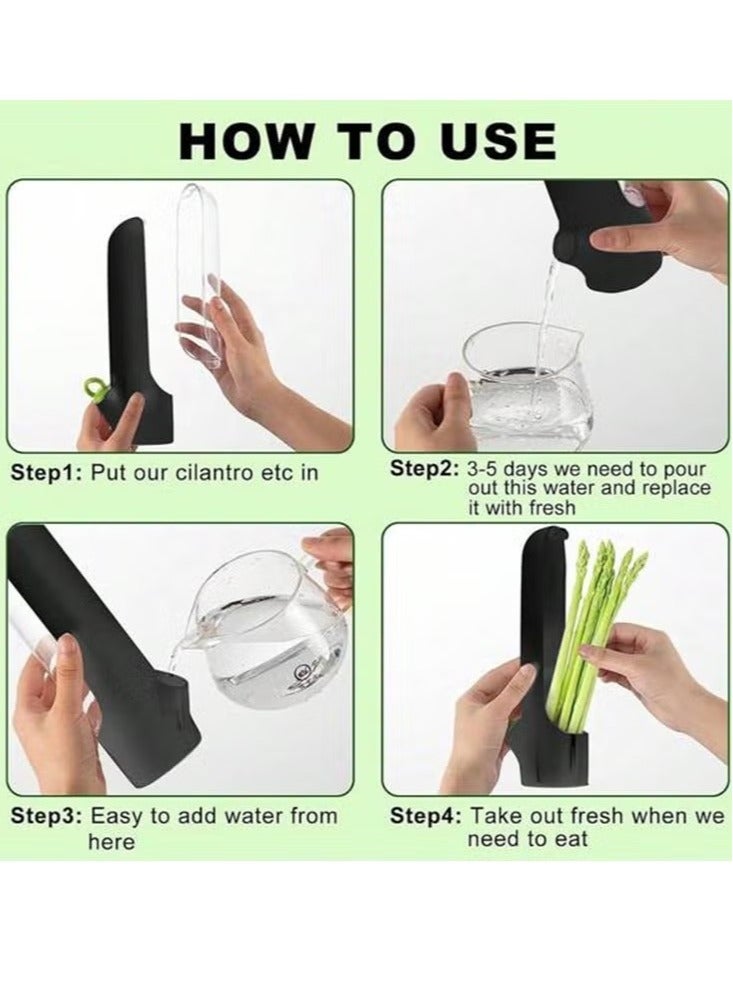 GMORO Herb Saver for Refrigerator, Herb Saver Pod, Vegetable Preservation Bottle, Fresh Herb Keeper for Cilantro, Mint, Parsley, Keeps Greens Fresh for 2-3 Weeks - Image 5