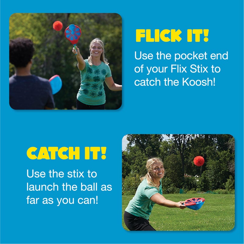 Koosh Flix Stix – Kids Outdoor Toys, Beach Toys, Plays Like Lacrosse, Kids Games, Outdoor Games for Adults and Family, Kids Toys, Ball Included, Outdoor Play Toys, Screen-Free, Ages 6+ - Image 4