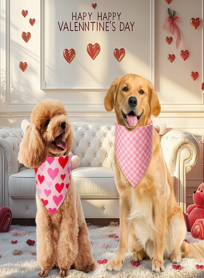 Agroon Valentines Dog Bandanas XLarge 3PCS, 6 Pattern Sweetheart Scarf for Boy and Girl, Triangle Reversible Love Bibs Breed for Puppy Pets - Image 5