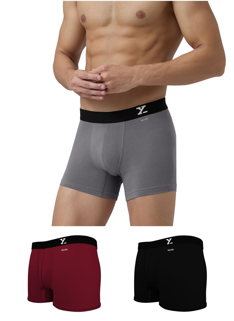 XYXX Pack of 3 Aero Anti-bacterial Odour-free cotton Solid Men Trunk  - Image 1
