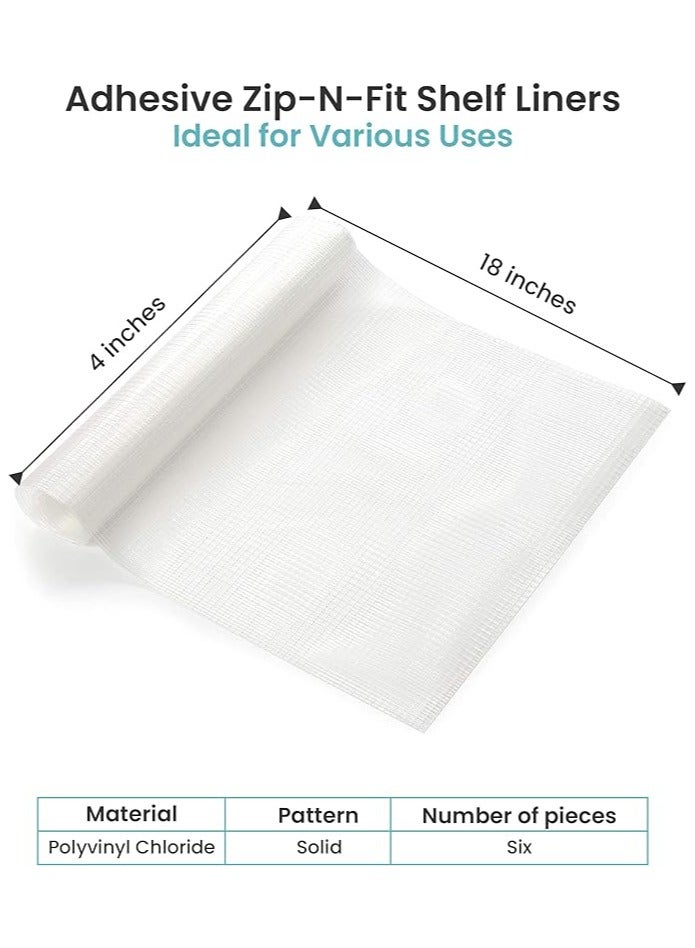 Contact Con-Tact Brand Adhesive Zip-N-Fit Solid Grip Drawer and Shelf Non-Slip Liner, 18" x 4', Ribbed Clear, 6 Count  - Image 2