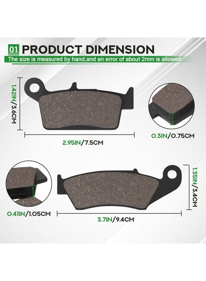 cyleto Front and Rear Brake Pads for DRZ400 DR-Z 400 2000-2009 DR-Z400 DRZ400SM DR-Z 400SM 2005-2009 DR 125 2008-2012 RM125 1996-2012 RM 250 2009 - Image 3