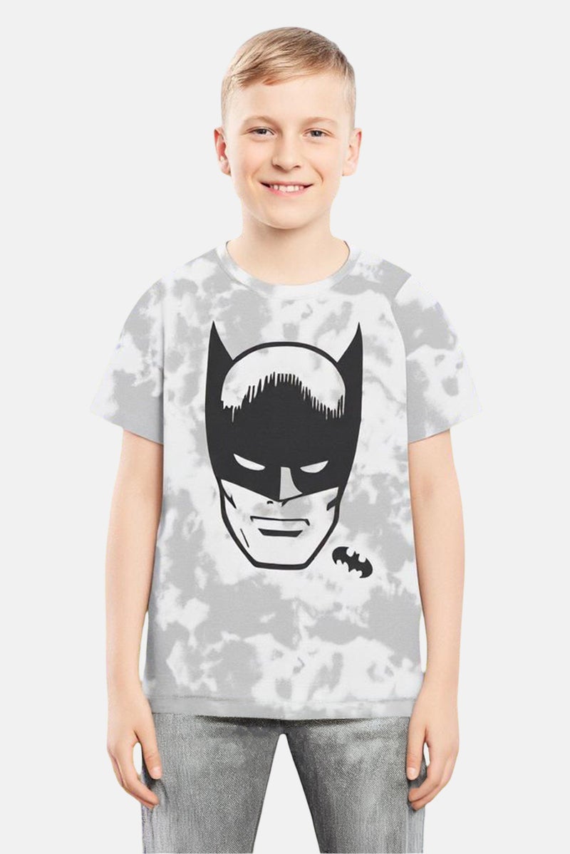 Batman Kids Boy Crew Neck Short Sleeve Tie Dye T-Shirt, Multicolor  - Image 1