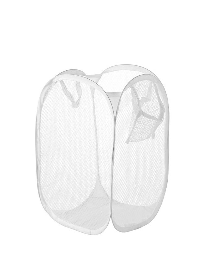 WIKHOSTAR Folding Dirty Laundry Sorting Basket Washing Frame Bathroom Cloth Mesh Storage Bag Frame Bucket Laundry Organizers Storage Pouch 