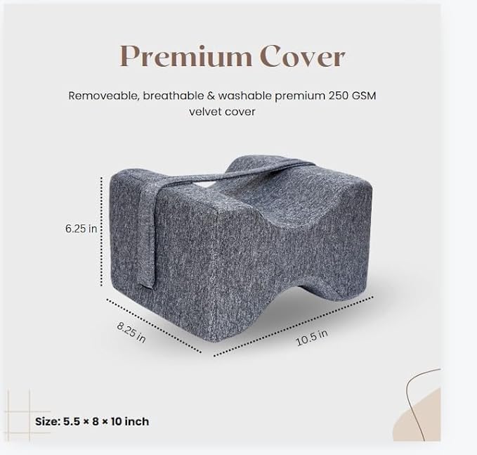 MASHUR FAB Your Comfort Partner Knee Pillow, Knock Knee Pillow for Sleeping, Memory Foam Leg Pillow Wedge Cushion for Side Sleeper, Sciatica, Pregnancy Leg Pillow (1) - Image 2