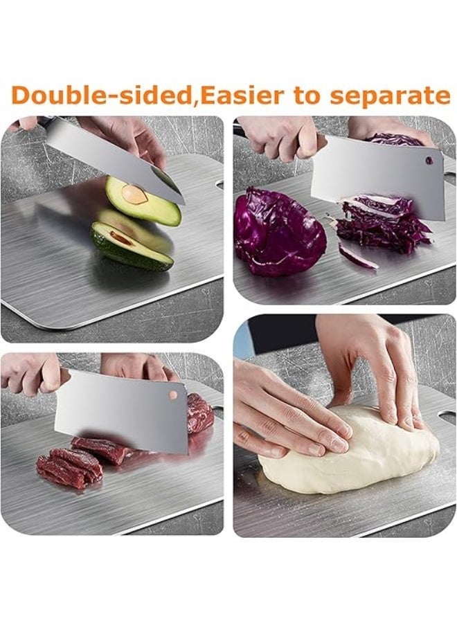 Hexar® Stainless Steel 28×39 Cutting Board Kitchen,Food-Grade Rice Husk Fiber Chopping Board with Wheat Straw PP,Double-Side using,Easy-Grip Handle - Image 3