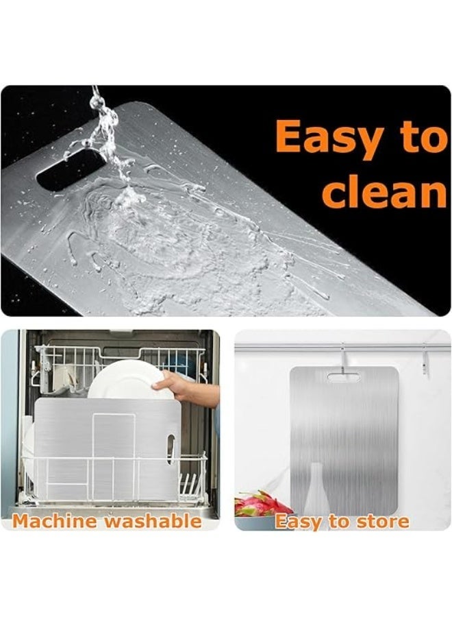 Hexar® Stainless Steel 28×39 Cutting Board Kitchen,Food-Grade Rice Husk Fiber Chopping Board with Wheat Straw PP,Double-Side using,Easy-Grip Handle - Image 4