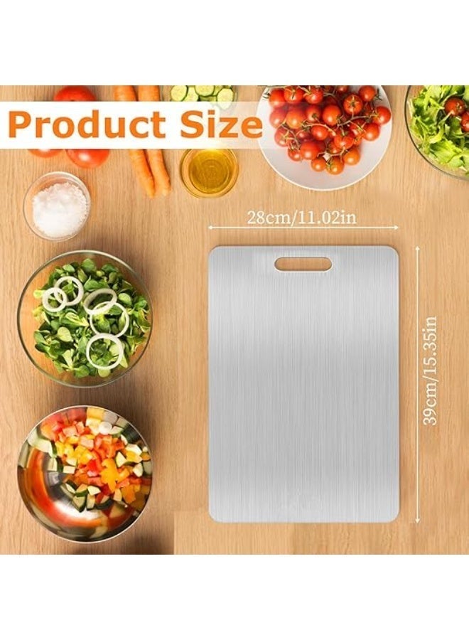 Hexar® Stainless Steel 28×39 Cutting Board Kitchen,Food-Grade Rice Husk Fiber Chopping Board with Wheat Straw PP,Double-Side using,Easy-Grip Handle - Image 2