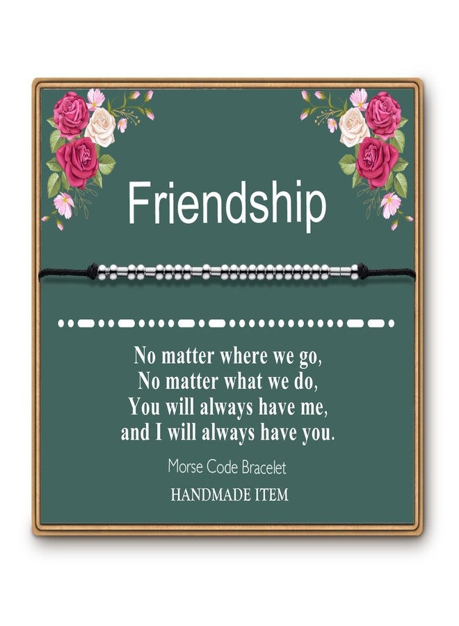 ASELFAD Morse Code Bracelets for Women, Funny Best Friend Birthday Gifts for Women Friendship Bracelets, Teen Girl Gifts Trendy Stuff, Valentines Day Gifts for Her, 8.85+2 inch extender, Stainless - Image 1