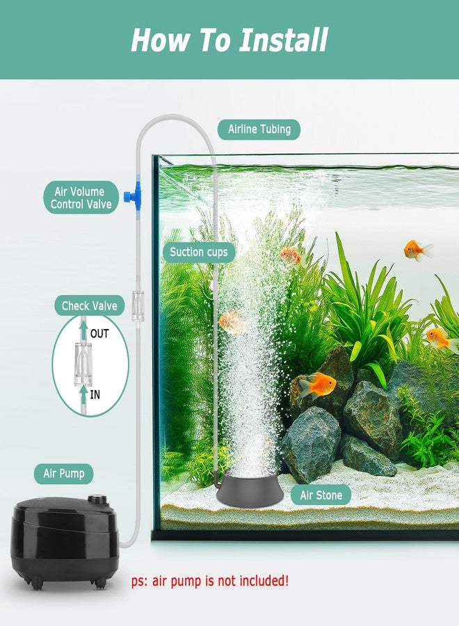 hygger Aquarium Air Stone, Fish Tank Bubbler Aerator with Stainless Steel Base, Oxygen Diffuser for Nano Air Pumps Hydroponics Small Ponds and Fish Tanks - Image 5