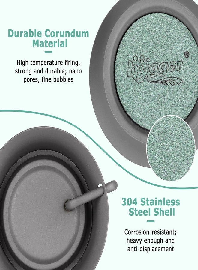 hygger Aquarium Air Stone, Fish Tank Bubbler Aerator with Stainless Steel Base, Oxygen Diffuser for Nano Air Pumps Hydroponics Small Ponds and Fish Tanks - Image 3