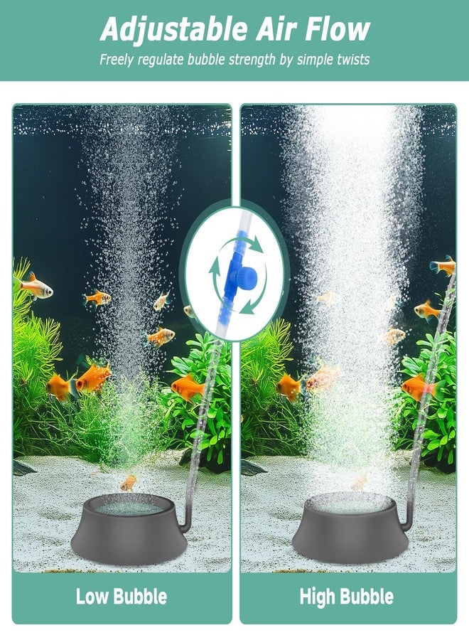 hygger Aquarium Air Stone, Fish Tank Bubbler Aerator with Stainless Steel Base, Oxygen Diffuser for Nano Air Pumps Hydroponics Small Ponds and Fish Tanks - Image 4