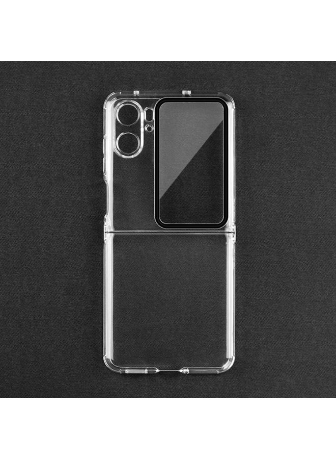 HuHa Case Cover For OPPO Find N2 Flip Transparent TPU Phone Case + Lens Film - Image 2