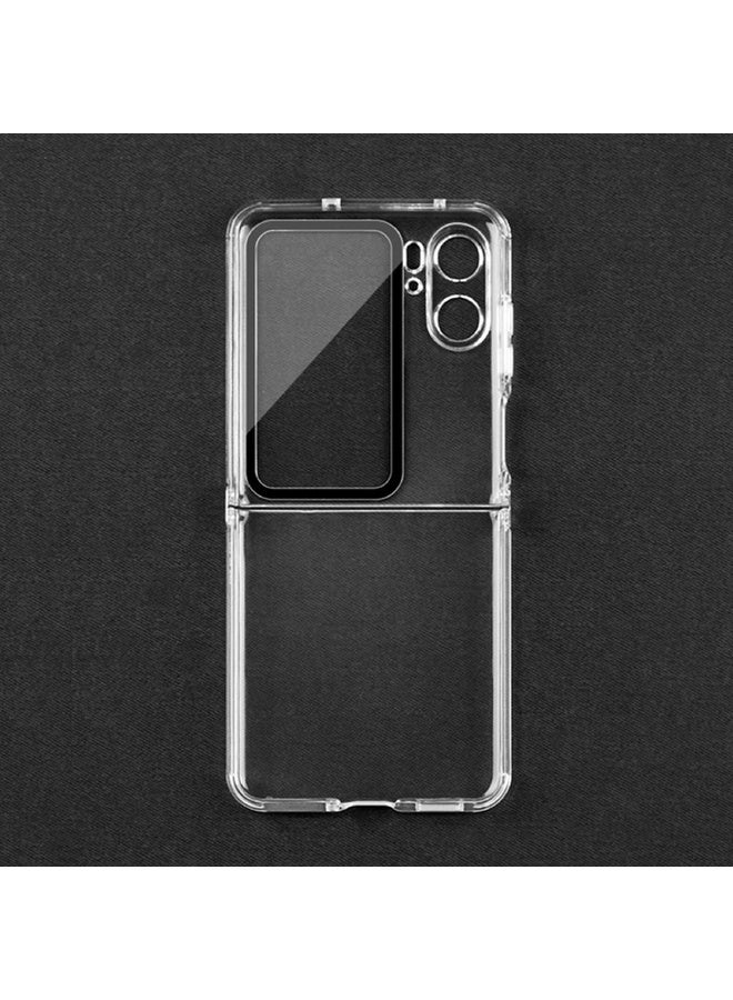 HuHa Case Cover For OPPO Find N2 Flip Transparent TPU Phone Case + Lens Film - Image 1