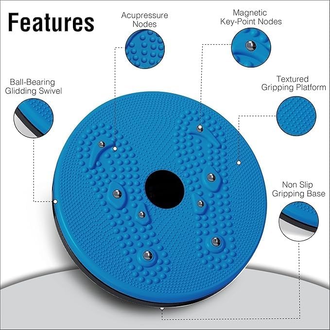 FIRST CHOICE Tummy Twister, Tummy Trimmer, Abs Roller & Shaper, Exercise Machine, Non-Slip Surface, Blue - Image 2