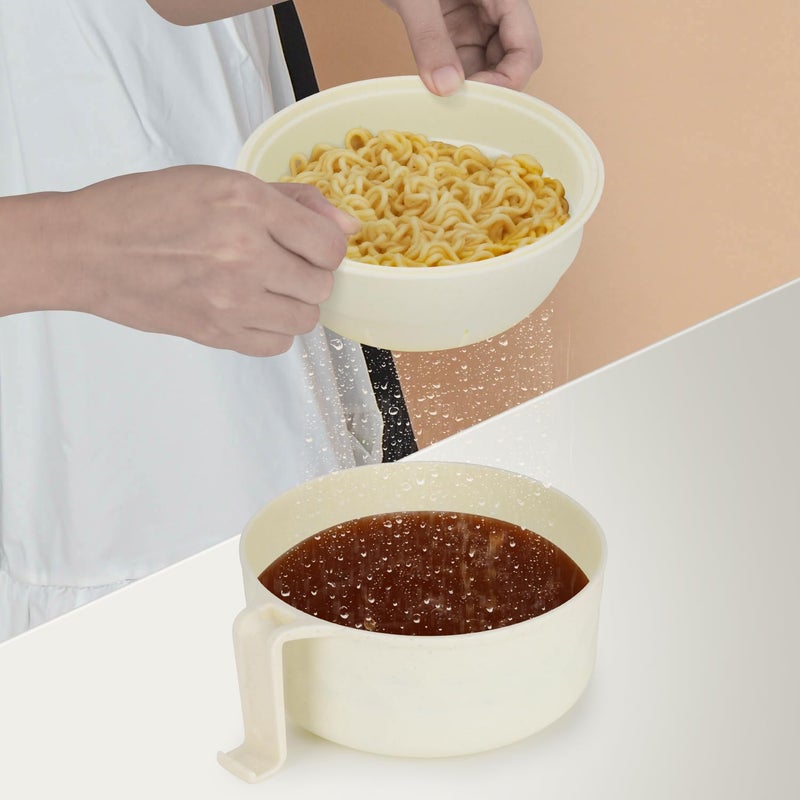 UUGLAM Ramen Bowl Set, Ramen Cooker 33 oz, Ramen Bowls with Chopsticks and Spoon, Microwave Pasta Cooker, College Dorm Essentials for Girls Guys (White) - Image 2