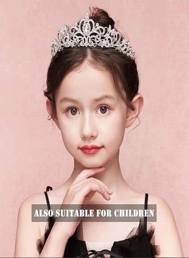 MOHILAA Butterfly Pearl Tiara Crown Headband for Girls and Women, Alloy Metal Hair Crown with Rhinestones, Open Back Design (Silver) - Image 4
