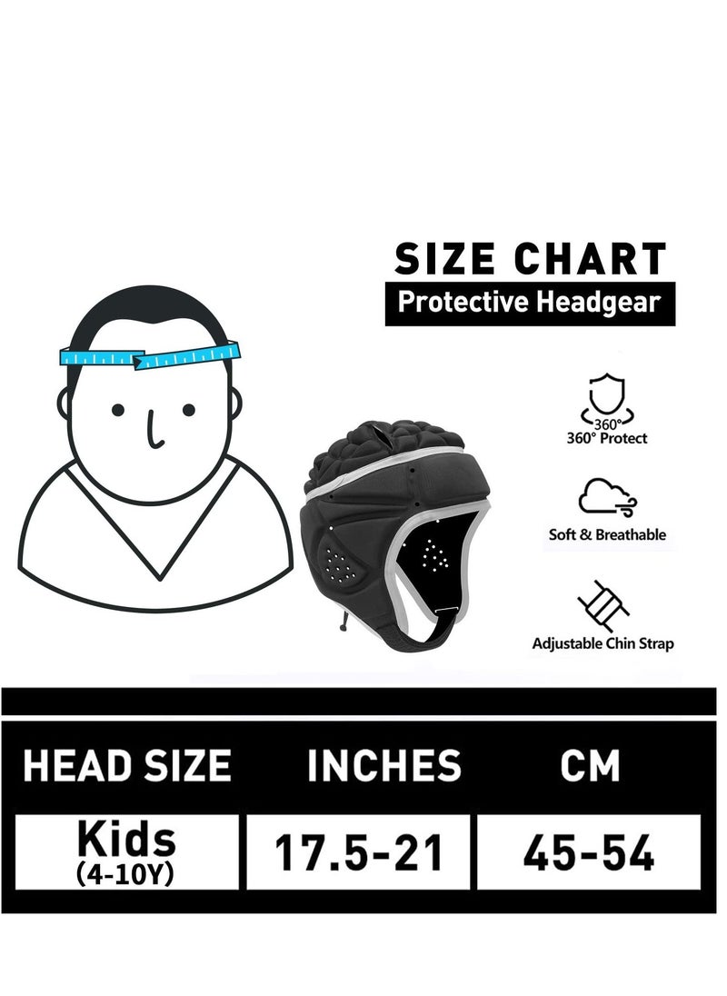 SYOSI Mult-Color Soft Helmet Flag Football Rugby Goalkeeper Helmet Cap Soft Shell Helmet Soccer Headgear Special Needs Protection for Childrens 4-12 Years  - Image 3