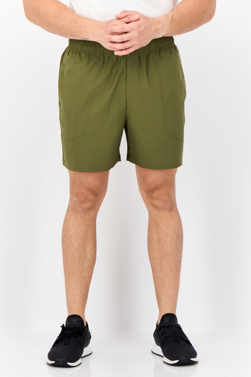 Adidas Men Sportswear Fit Brand Logo Hiking Shorts, Olive - Image 1