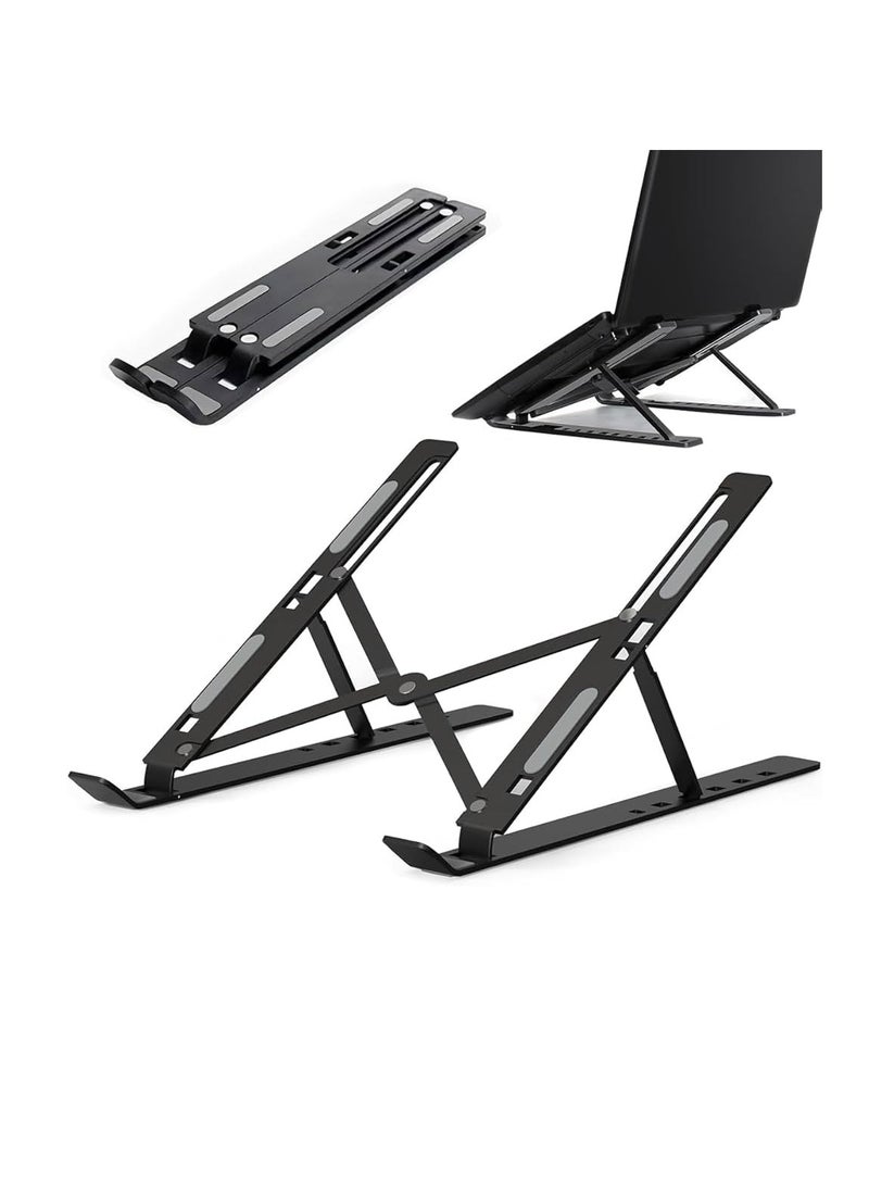 eBasket eBasket Laptop Stand for Desk Foldable Portable Laptop Stand ABS + Silicone Breathable Cooling Notebook Stand for MacBook Pro Air Lenovo Dell HP Laptop Tablet  - Image 1