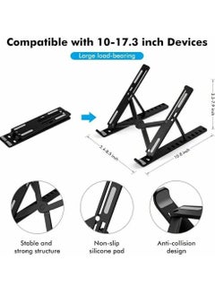 eBasket eBasket Laptop Stand for Desk Foldable Portable Laptop Stand ABS + Silicone Breathable Cooling Notebook Stand for MacBook Pro Air Lenovo Dell HP Laptop Tablet  - Image 4