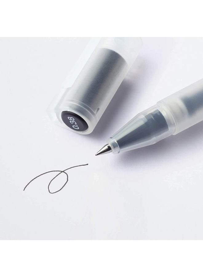 MUJI مجموعة أقلام حبر جل من موجي نوع غطاء 10 قطع، حجم رأس 0.38 مم، أسود - Image 3