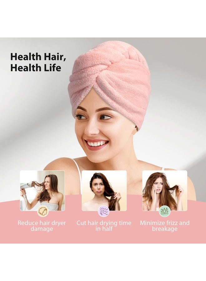 YFONG Microfiber Hair Towel 3 Pack, Hair Towel with Button, Super Absorbent Hair Towel Wrap for Curly Hair, Fast Drying Hair Turban Towel, Stocking Stuffers for Women - Image 5
