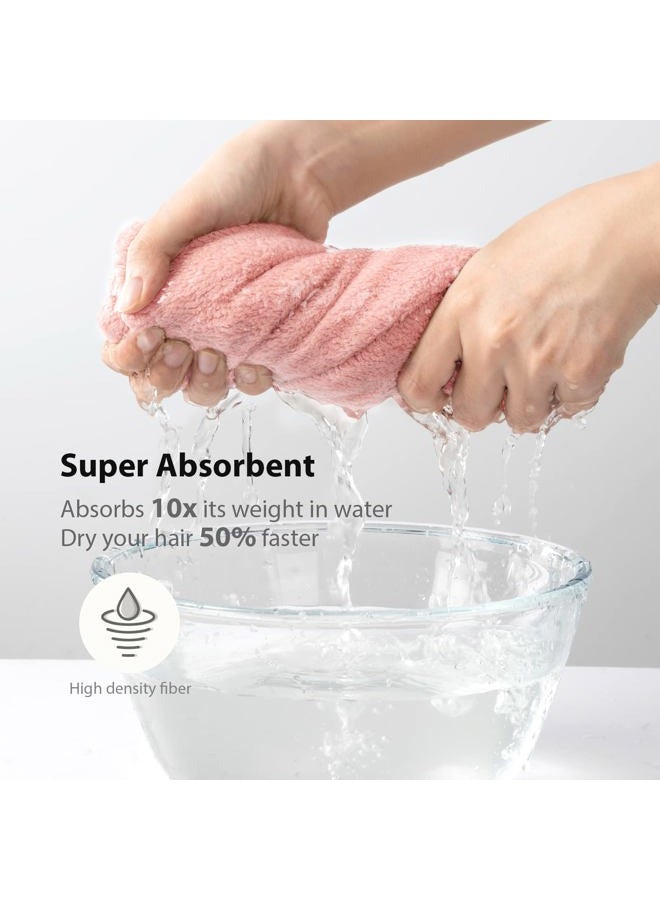 YFONG Microfiber Hair Towel 3 Pack, Hair Towel with Button, Super Absorbent Hair Towel Wrap for Curly Hair, Fast Drying Hair Turban Towel, Stocking Stuffers for Women - Image 2